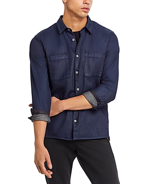 Shop John Varvatos Cole Regular Fit Button Down Shirt In Officer Blue