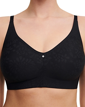 Shop Chantelle Back Smoothing Wireless Full Support Bra In Black
