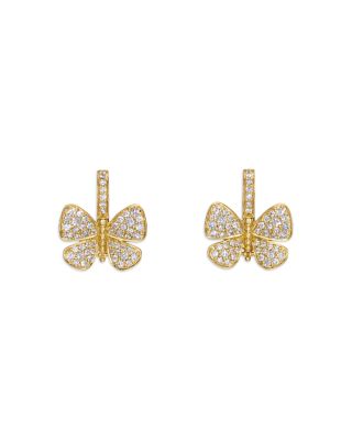 18K Yellow Diamond Snow Butterfly Earrings