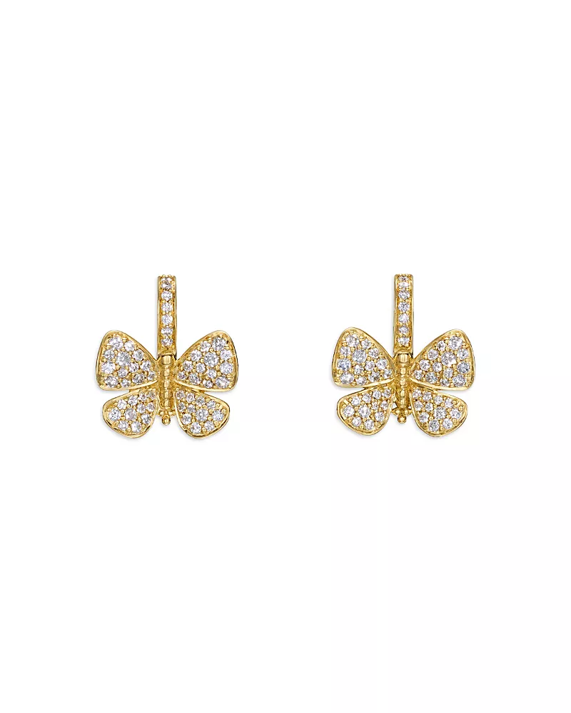 Temple St. Clair 18K Yellow Diamond Snow Butterfly Earrings