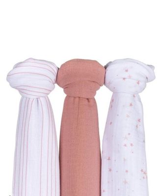 Unisex Cotton Muslin Swaddle Blanket 3 Pack - Baby