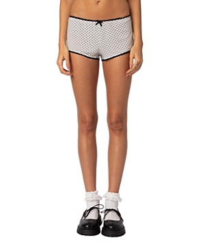 Edikted Kendall Polka Dot Microshorts In White