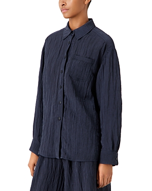 Shop Emporio Armani Crinkled Shirt In Solid Light