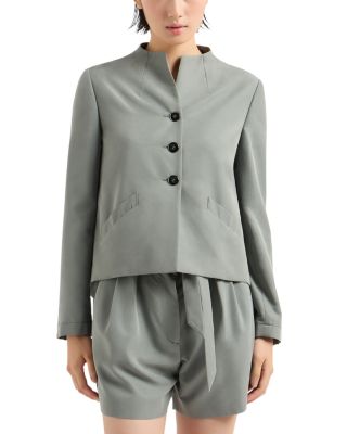 Emporio Armani - Mock Neck Split Hem Jacket