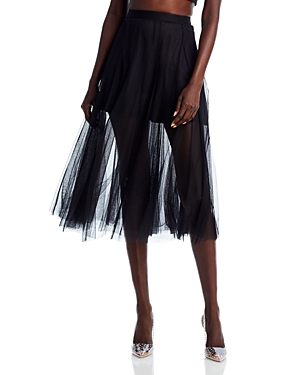 Aqua Tulle Midi Skirt - 100% Exclusive In Black