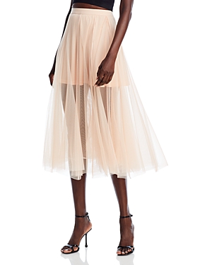 AQUA TULLE MIDI SKIRT - 100% EXCLUSIVE