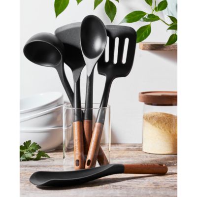 5 Piece Silicone &amp; Acacia Utensil Set