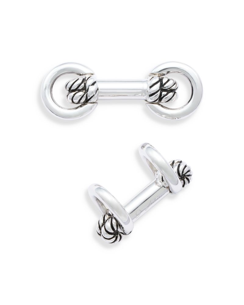 Jan Leslie Sterling Silver Rope Knot Horseshoe Cufflinks