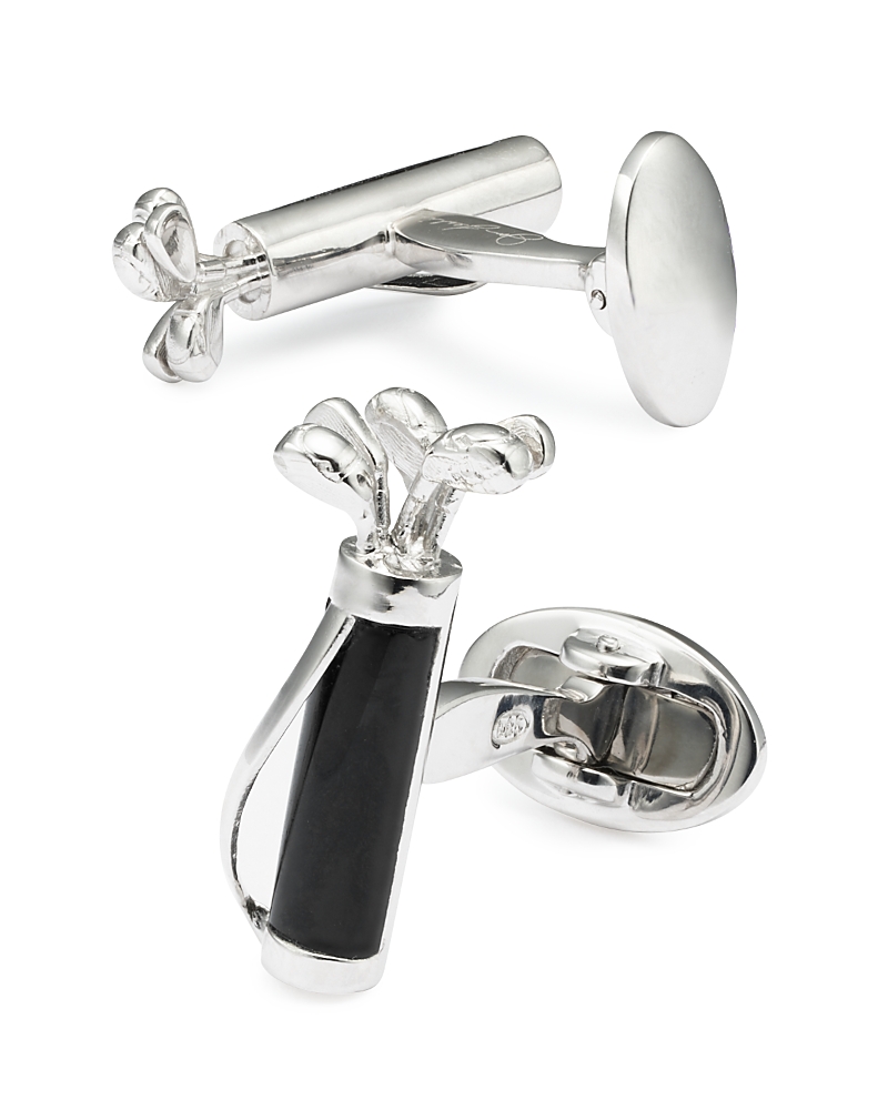 Jan Leslie Golf Bag & Clubs Cufflinks In Black