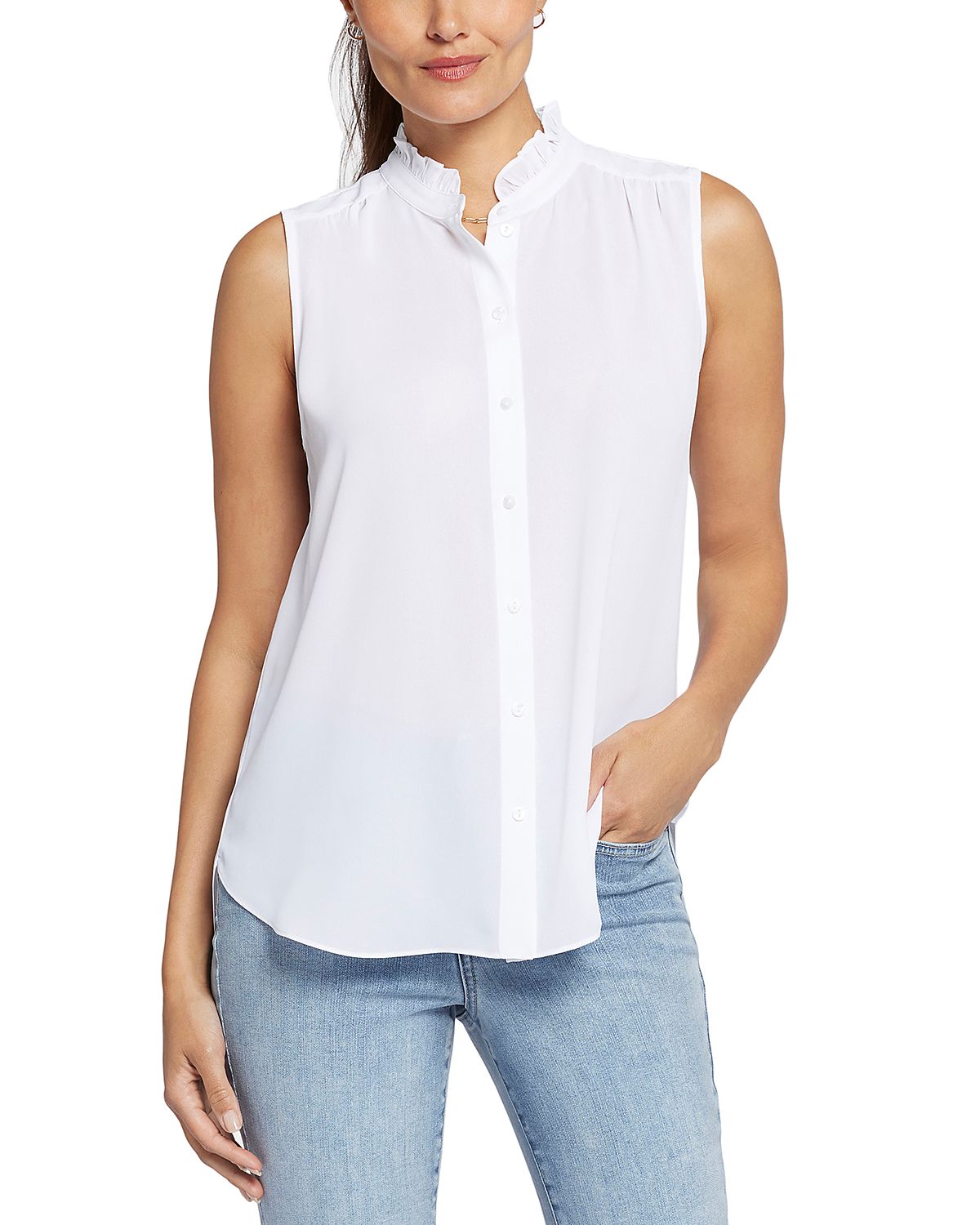 Nydj Sleeveless Ruffled Top