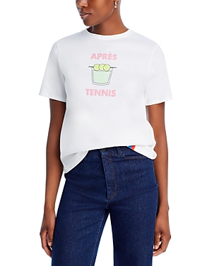 Shop Kule Apres Tennis Modern Crewneck Tee In White/blush