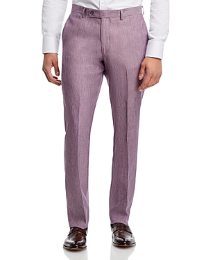 Robert Graham Delave Linen Slim Fit Suit Pants In Purple