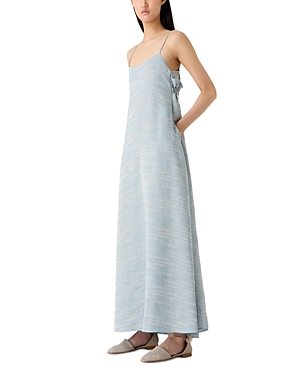 Shop Emporio Armani Jacquard Sleeveless Maxi Dress In Francy White