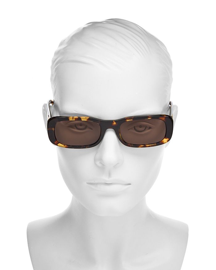 Miu Miu Rectangular Sunglasses, 53mm In Havana/brown Solid