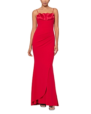 Shop Aqua Scuba Crepe Satin Gown - 100% Exclusive In Red