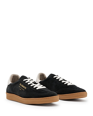 Shop Allsaints Women's Thelma Suede Sneakers In Black/white
