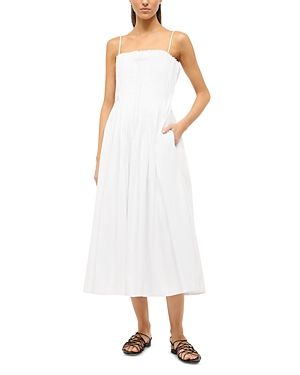 Shop Staud Bella Midi Dress In White