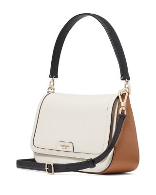 Hudson Color Blocked Pebbled Leather Flap Shoulder Bag
