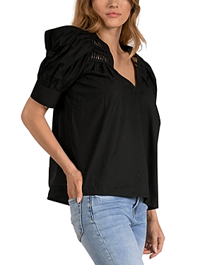 Shop Elan Puff Sleeve Top In Black