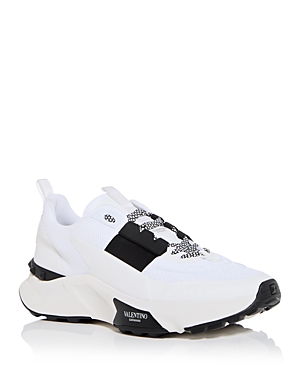 Shop Valentino Men's True Act Low Top Sneakers In White/black
