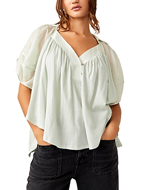 Shop Free People Sunray Babydoll Top In Mineral Se