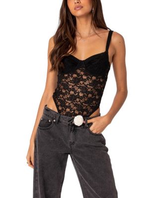 Edikted - Lace & Satin Cupped Bodysuit