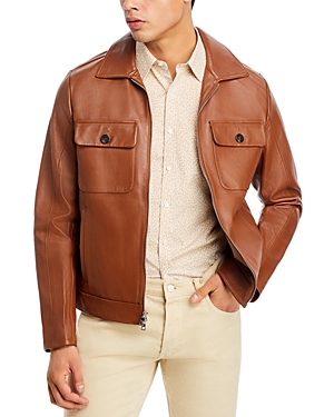 Michael Kors Leather Bonded Full Zip Jacket