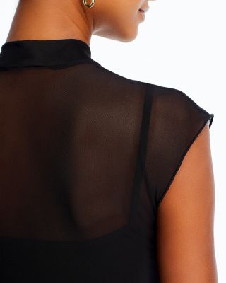 Mesh Mock Neck Top - Exclusive