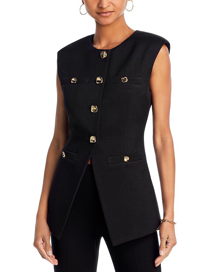 Endless Rose Strong-shoulder Vest Top In Black