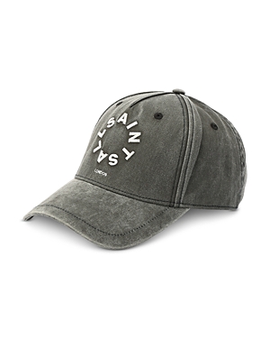 Shop Allsaints Dyed Circle Logo Baseball Cap In Gray