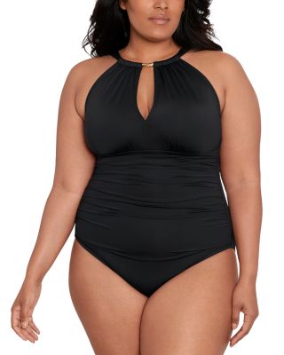 Ralph Lauren - Plus Size High Neck One Piece Swimsuit