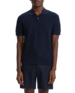 Theory Goris Lightweight Knit Polo Shirt In Baltic