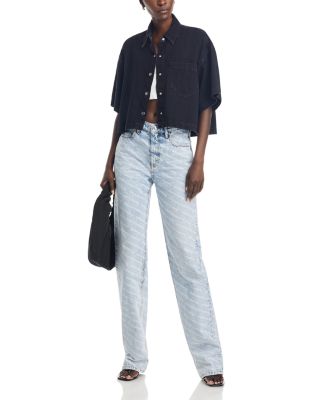 alexanderwang alexadnerwang.t EZ High Rise Relaxed Cotton Jeans in