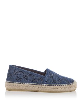 Gucci Blue Espadrille Flats Gucci Blue GG Canvas And Leather Slip On Espadrille Flats  main image 2