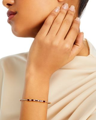 Ruby & Diamond Bangle Bracelet in 14K Yellow Gold