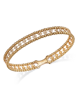 Shop Bloomingdale's Diamond Small Cluster Openwork Bangle Bracelet In 14k Yellow Gold, 0.50 Ct. T.w.