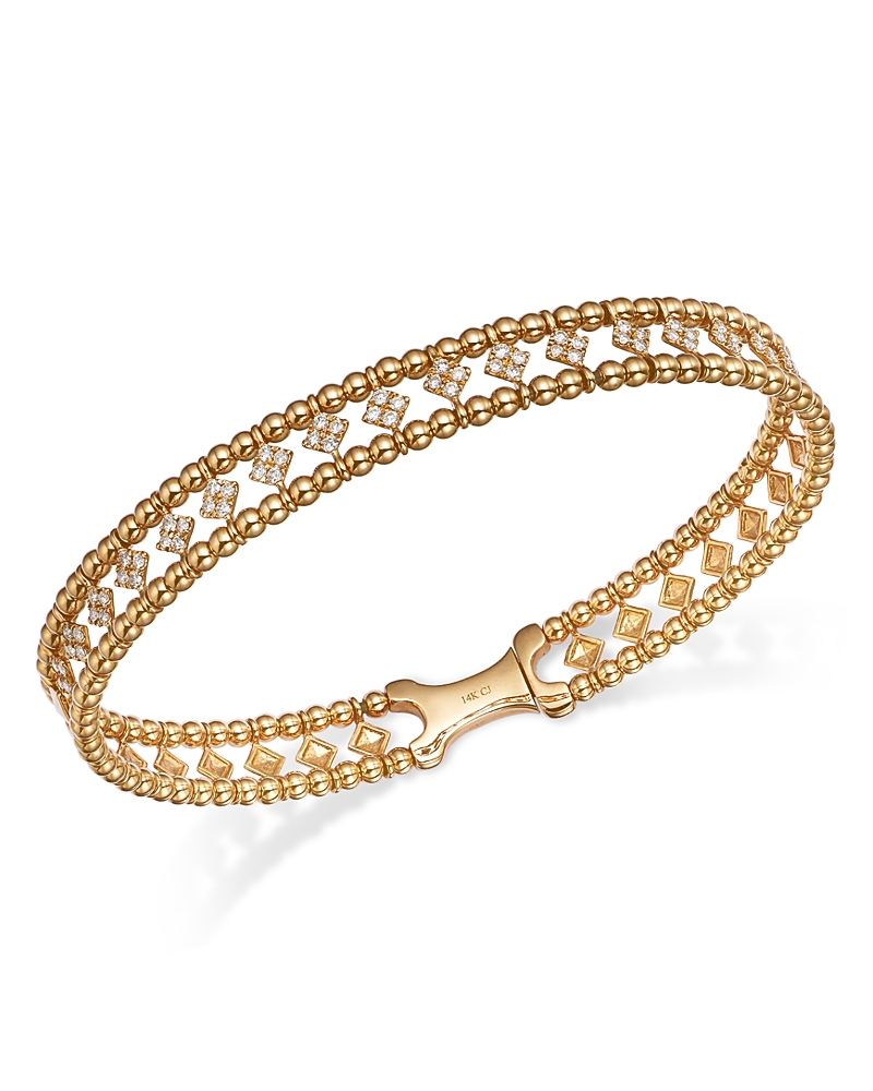 Bloomingdale's Fine Collection Diamond Openwork Bangle Bracelet in 14K Yellow Gold, 0.50 tcw