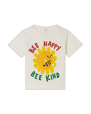 Shop Stella Mccartney Girls' Cotton Bee Happy Bee Kind Graphic Tee - Baby In White