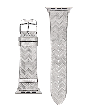 Missoni Apple Watch Leather Strap, 42-45mm In Silver