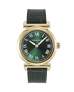 Shop Ferragamo Allure Watch, 36mm In Green