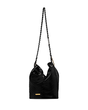 Shop Rebecca Minkoff Soft Leather Bucket Bag In Black