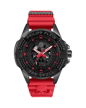 Philipp Plein The $kull Watch, 44mm In Black/red