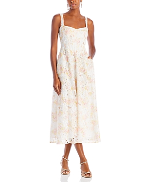 Shop Bardot Lilah Corset Midi Dress In Sunny Floral