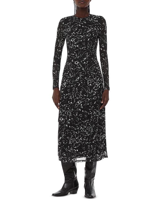 Whistles Long Sleeve Printed Dress Bloomingdale's