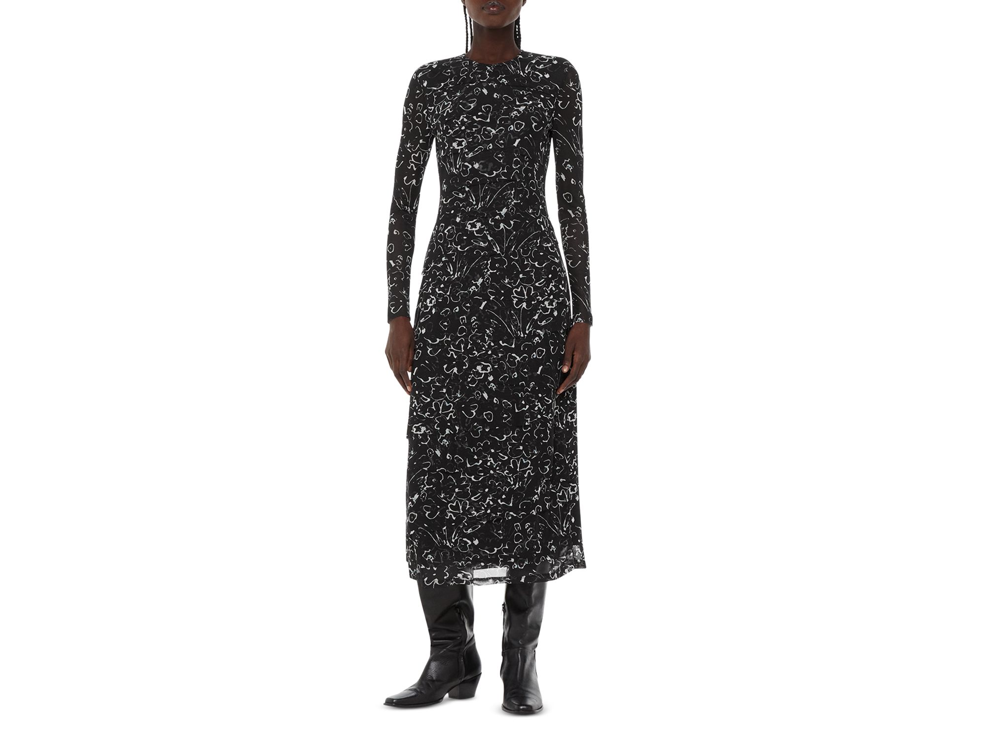 Long Sleeve Printed Dress - Image 1