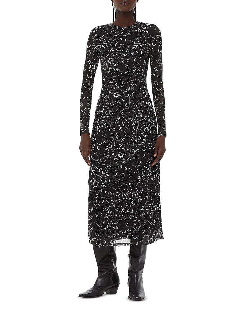 Whistles Long Sleeve Printed Dress