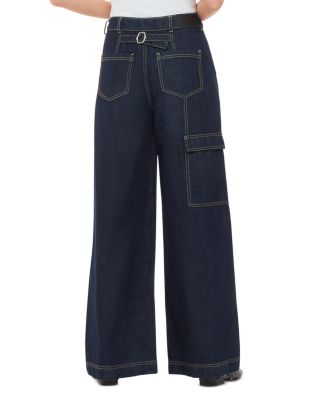 Cargo Wide Leg Jeans in Dark Denim