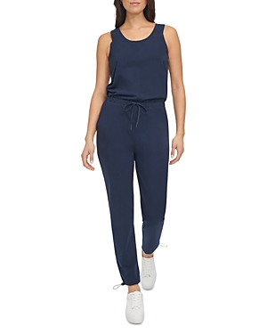 Shop Marc New York Sleeveless Sporty Knit Jumpsuit In Ink