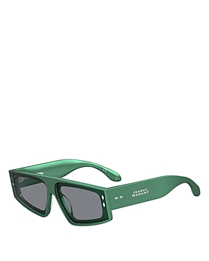 Shop Isabel Marant Flat Top Sunglasses, 66mm In Green/gray Solid
