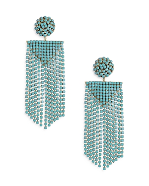 Shop Deepa By Deepa Gurnani Fanning Fringe Drop Earrings In Blue